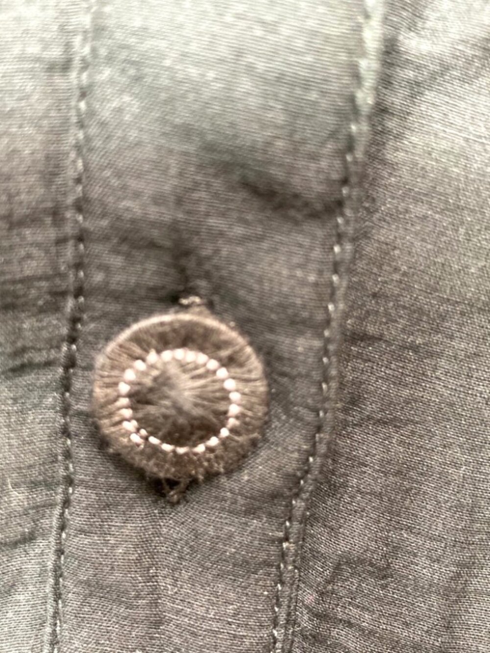 Nanushka Black Silk/Cotton Blend Button Front, M - Picture 6 of 7
